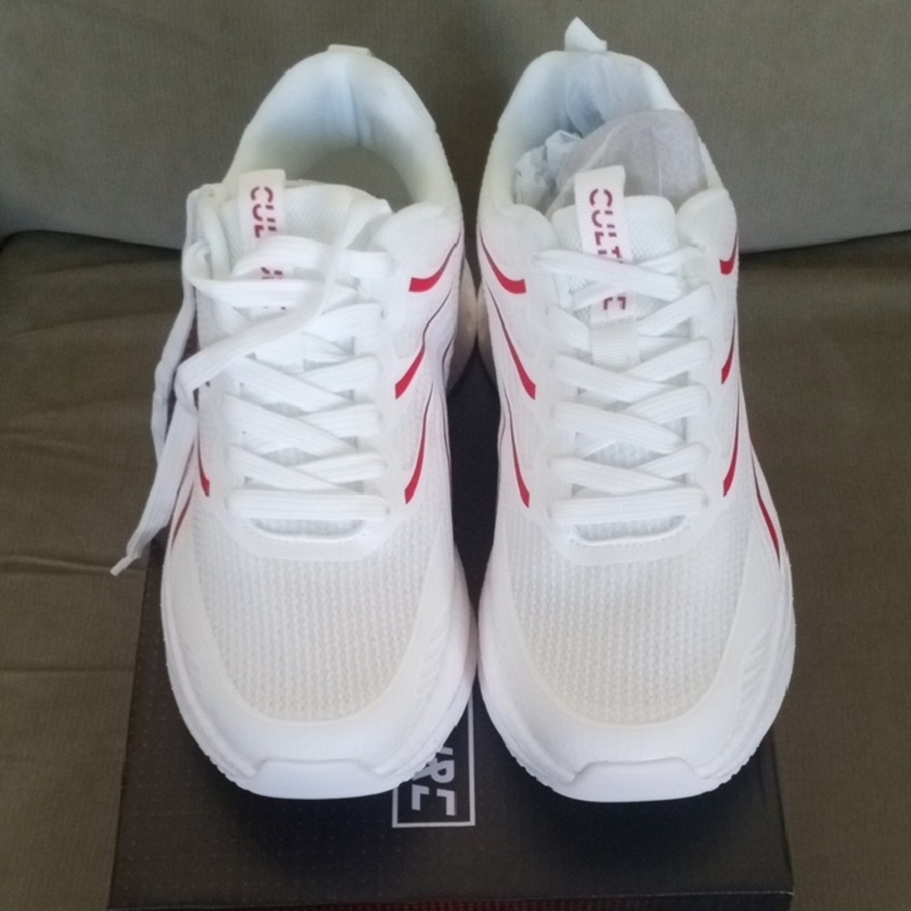 White and Red Sneakers By Culture Size 10 Women, 8.5 Men
